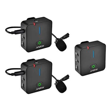 Imagem de Eastdall MX5 2.4G Sistema de microfone de gravação sem fio (1 Reveiver + 2 transmissores) com microfones de lapela Clos Bateria recarregável embutida de 50M de alcance efetivo para smartphone