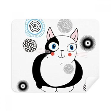 Imagem de Animal Cute Fat Cat SLE Pano de limpeza Limpador de tela 2 peças Tecido de camurça