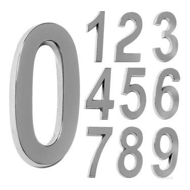 Imagem de Número 4 Residencial De Casa Cromado - 20cm De Altura