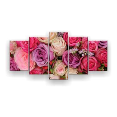 Imagem de Quadro Decorativo Buquê Rosas Casamento 129x61 Sala Quarto