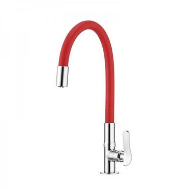 Imagem de Torneira Lorenflex De Bancada Com Bica Flexível Lorenzetti 1177 R27 Vermelha