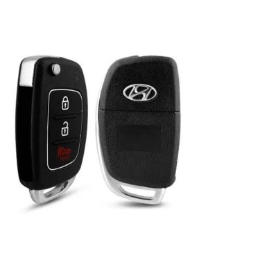 Imagem de Chave Canivete Carcaça Hb20 12 2013 2014 2015 À 2018 3 Botao