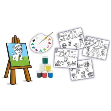 Imagem de Brinquedo para colorir esquadrão pet kit C/04 telas brinc. de criança