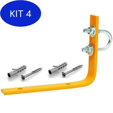 Imagem de Kit 4 Suporte Amarelo Para Coletor 1/2 + Bucha Ficher S10