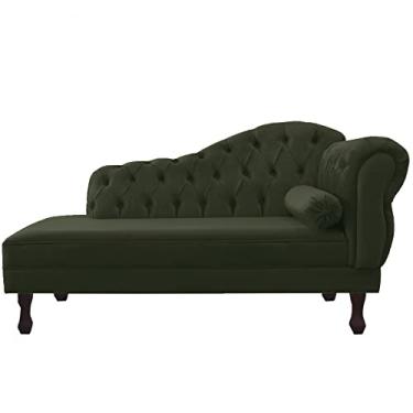 Imagem de Recamier Sofá Divã Com Pés Retro 160X80 - Elã (Verde Musgo)