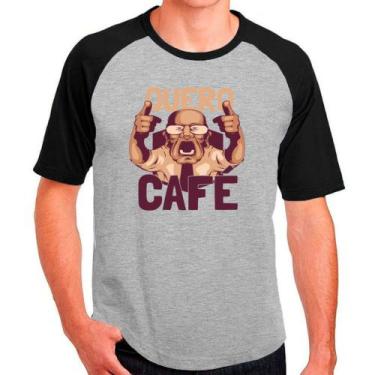 Imagem de Camiseta Quero Café Coffee Bebida Cinza Masculina - Design Camisetas