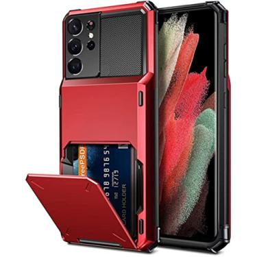 Imagem de Porta-cartões de cartão de carteira para Samsung S21 S22 S10 E S20 FE 5G Nota 20 10 9 8 S7 S8 S9 Plus Case, vermelho, para Galaxy S21 FE 5G