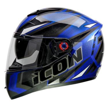 Imagem de Capacete Fechado Moto Peels Icon Fast Azul Metálico com Branco 58