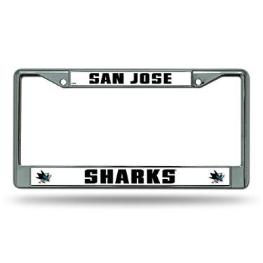 Imagem de NHL San Jose Sharks Moldura de placa de licença cromada padrão