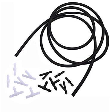 Imagem de Kit de mangueira de fluido de bocal de arruela universal de para-brisa 3 metros com 12 conectores de mangueira adequados para a maioria dos tubos de fluido de lavadora de carro