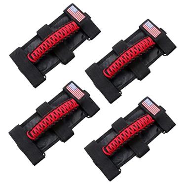 Imagem de Sukemichi 4 x Barra de Rolagem de Alças de Aderência para Jeep Wrangler JK TJ JL CJ YJ 1987-2020 JT UTV ATV, Bandeira