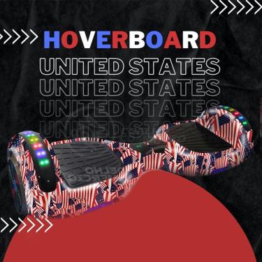 Imagem de Hoverboard Esporte Skate Elétrico Adesivo America - Usa Nº12