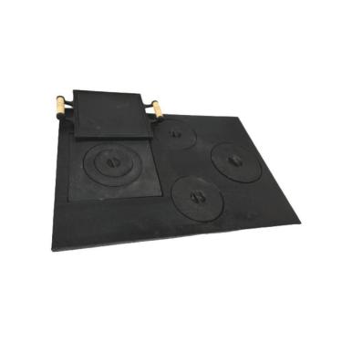 Imagem de Chapa Fogão A Lenha Multiuso 4 Furos E Bifeteira 69X49Cm