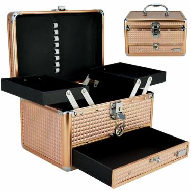 Imagem de Maleta Para Maquiagem e Joias Frasqueira Luxo Cobre CBRN11094