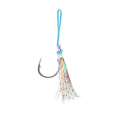 Imagem de Anzóis de pesca 3 PCs/sacola de engrenagem de pesca Auxiliar Fishhook Circle Jig Hook Glow Silk Carbonfishing-Bream Acessórios de pesca (Size : 7/0#)