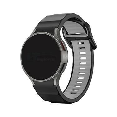 Imagem de Pulseira Robusta LTIMPORTS, compativel com Galaxy Watch 6 - Galaxy Watch6 Classic - Galaxy Watch 5 - Galaxy Watch5 Pro - Galaxy Watch 4 - Galaxy Watch4 Classic (Preto-Cinza)