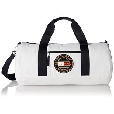 Imagem de Tommy Hilfiger Bolsa esportiva masculina emblemática, Branco brilhante, One Size