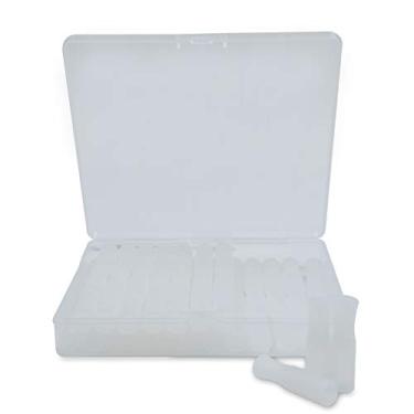 Imagem de 60 peças de pontas de canudo de silicone com caixa de armazenamento, capas de pontas de canudo reutilizáveis de Roucerlin, serve para canudos de aço inoxidável, evita arranhões nos lábios (transparente)