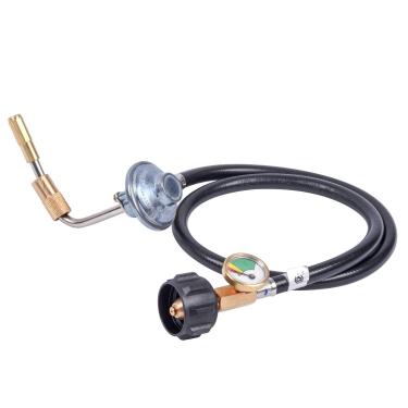 Imagem de GasSaf Mangueira adaptador de propano de 9 m com regulador, conversor de 43 kg a 9 kg regulador de gás adequado para Blackstone 43 cm, 56 cm, grelha a gás Pit Boss 2 queimadores