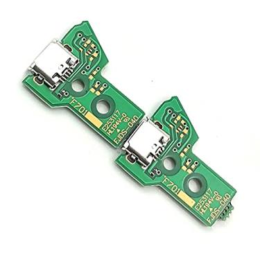 Imagem de FainWan 2 peças JDS-040 Conjunto de porta de carregamento de substituição de 12 pinos para PS4 DualShock 4, módulo conector de placa de carregador adaptador micro USB para controle Playstation DS4, cabo flexível
