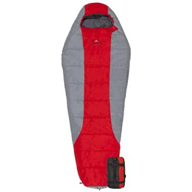 Imagem de TETON Sports Saco de dormir leve para mamãe Tracker 5; ótimo para caminhadas, mochilão e acampamento; saco de compressão grátis vermelho/cinza, adulto – 221 cm x 86 cm x 56 cm