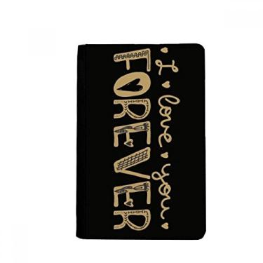 Imagem de Love You Forever — Porta-passaporte estilo citação dourada Notecase Burse carteira porta-cartão, Multicolor