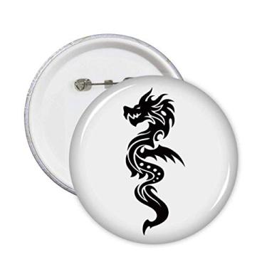 Imagem de Broche de desenho de dragão com desenho de grão e botões, emblema de decoração, 5 peças