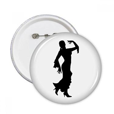 Imagem de Broche redondo de dançarino de dança folclórica com emblema de botão, 5 peças