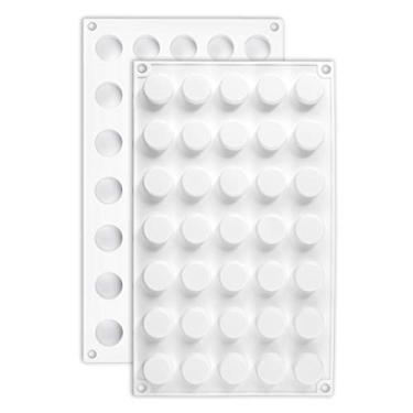 Imagem de Palksky (2 unidades) 35 Cilindro de Cavidade Molde de Doces/Mini Coluna Redonda Molde de Silicone para Gummy Chocolate Truffles Ganache Jelly Pralines Caramels