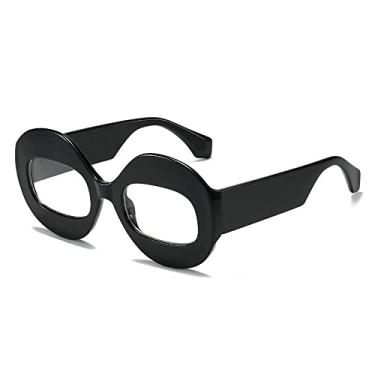 Imagem de Óculos de sol redondos de retalhos exclusivos para mulheres moda chique óculos de sol feminino gradiente sexy óculos de sol gafas, preto claro, tamanho único