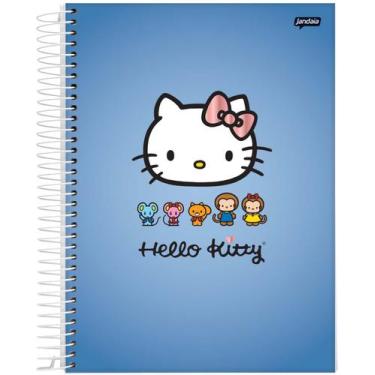 Imagem de Caderno Espiral Hello Kitty Fundo Azul 1 Matéria 80 Folhas - Jandaia