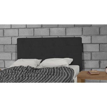 Imagem de Cabeceira Estofada P/ Cama Box Solteiro 90cm suede Preto