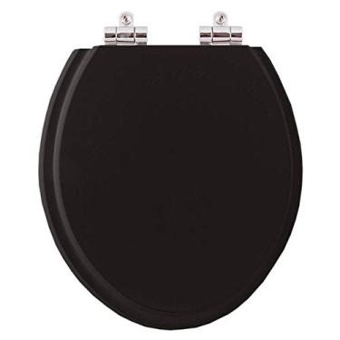 Imagem de Assento Sanitario Poliester com Amortecedor Lirio Preto para Vaso Celite