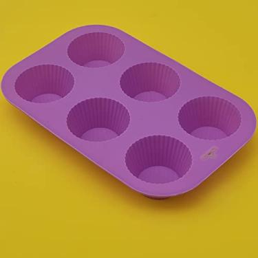 Imagem de Forma De Silicone Para Cupcake Bolo Muffin Empada Assadeiras (Rosa)