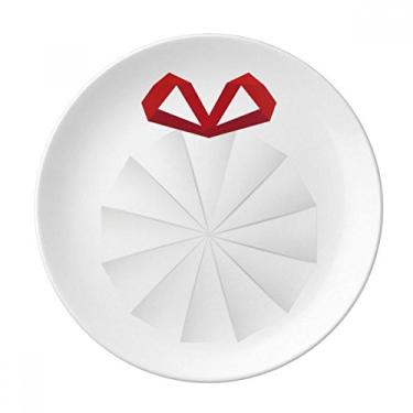 Imagem de Prato de decoração branco abstrato de origami de Natal decorativo de porcelana Salver louças de jantar