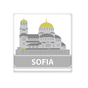 Imagem de Adesivo brilhante de azulejo de cerâmica com padrão de marco cinza Sofia Bulgaria