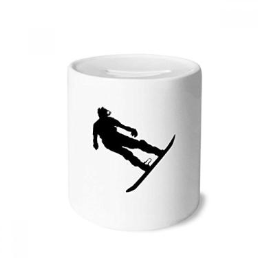 Imagem de DIYthinker Caixa de cerâmica para guardar moedas com caixa de cerâmica para esquiar, presente de cofrinho