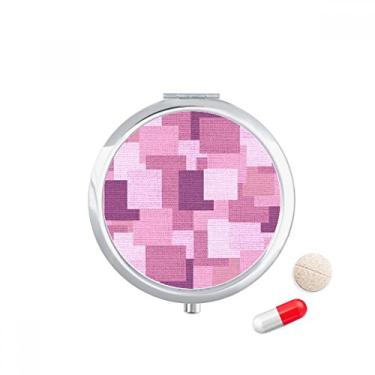 Imagem de Caixa de pílula quadrada de tecido de malha de linho roxa, caixa de armazenamento de medicamentos