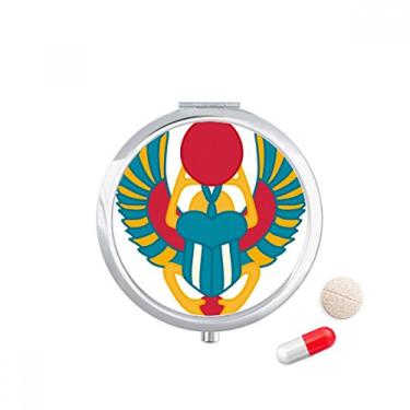 Imagem de Porta-comprimidos com estampa abstrata de escaravelho do Egito Antigo