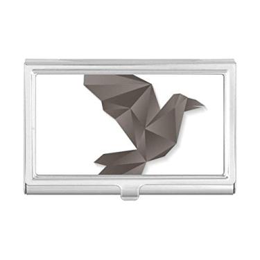 Imagem de Carteira abstrata geométrica com estampa de origami de corvo, porta-cartões