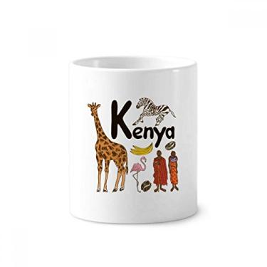 Imagem de Kenya National Symbol Landmark Pattern Escova de dentes Caneca, Suporte de Cerâmica