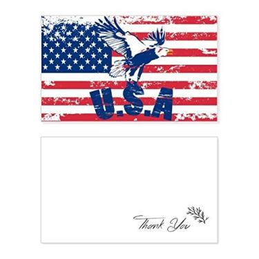 Imagem de Bandeira da América Haliaeetus leucocephalus Eagle cartão de agradecimento aniversário aniversário saudação casamento agradecimento