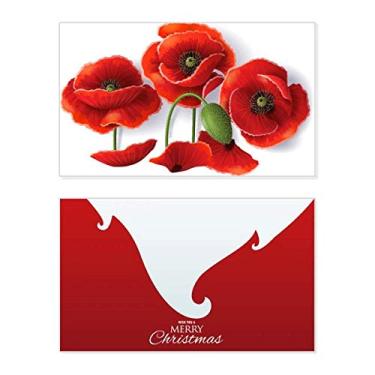 Imagem de Flores vermelhas pintando pétalas de milho frutas feriado Feliz Natal Cartão de parabéns Mensagem de Natal Letra de Natal