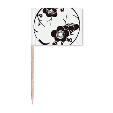 Imagem de Decoração de festa com bandeiras japonesas de palito de dente Sakura preta