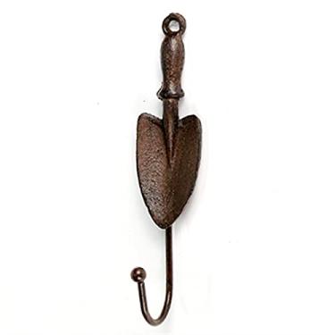 Imagem de GUIPAIHAI Gancho de parede de ferro fundido rústico, detalhes de casa de fazenda feitos à mão, decoração de parede de jardim, suportes de metal para pendurar na parede (cor: pá)