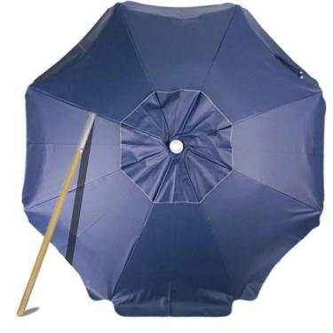 Imagem de Guarda Sol Reforçado Praia Madeira E Bagum 1,8m De Qualidade