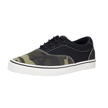 Imagem de Sapatos masculinos de lona cano baixo sapatos de skate tênis fashion para homens confortáveis caminhada sapatos casuais, Camuflagem, 7