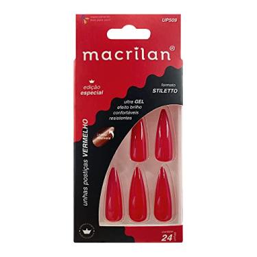 Imagem de Macrilan Unhas Postiças Estilo Stiletto - Vermelho - Plástico Abs - Up509