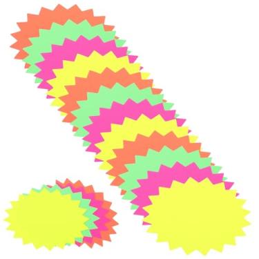 Imagem de Lurrose 80 Unidades quadro de avisos etiquetas de preço tags de venda starburst artesanato infantil decoração escritório recortes de bricolage recortes de papel colorido pop
