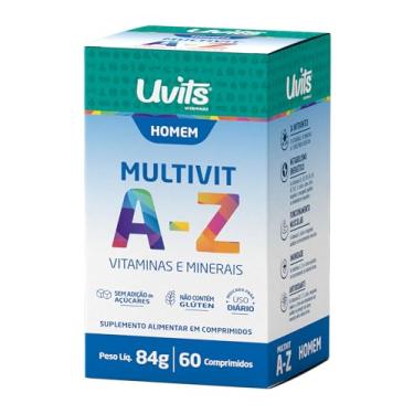 Imagem de Multivitaminico MultiVit A-Z Homem 60 Comprimidos - Uvits